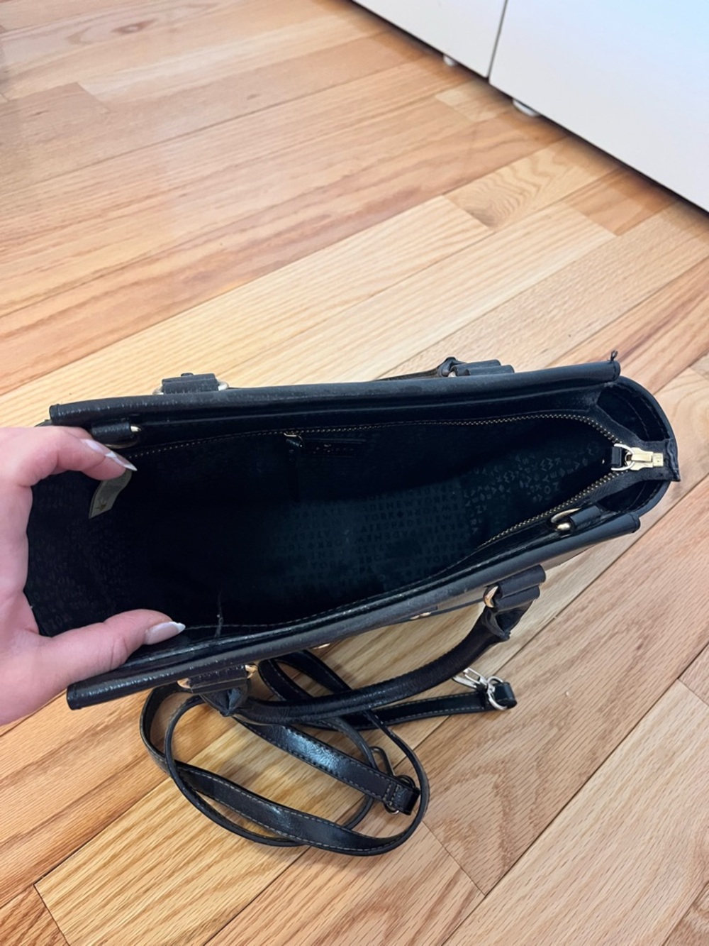 kate spade Black Leather Structured Top-Handle Satchel - Picture 5 of 6